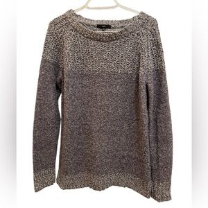 Fate Clarina Lt Purple Texture Knit Two Tone Long Sleeve Pullover Sweater Size M